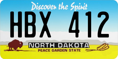 ND license plate HBX412