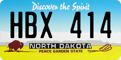 ND license plate HBX414