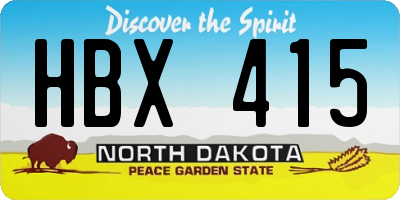 ND license plate HBX415