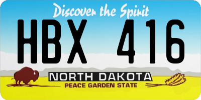 ND license plate HBX416