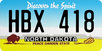 ND license plate HBX418