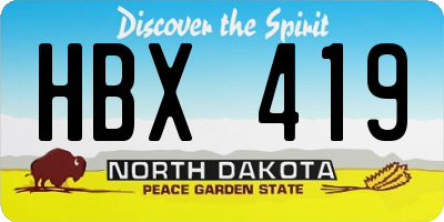 ND license plate HBX419