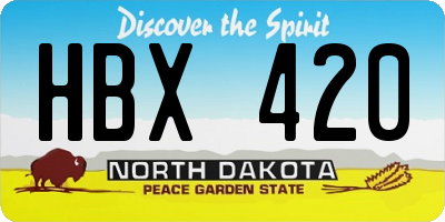 ND license plate HBX420