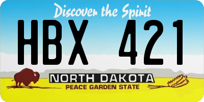 ND license plate HBX421