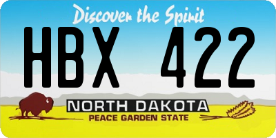 ND license plate HBX422