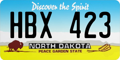 ND license plate HBX423