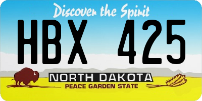 ND license plate HBX425