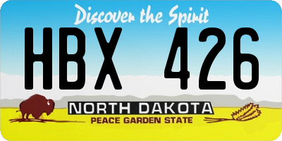 ND license plate HBX426