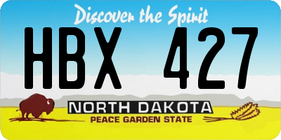 ND license plate HBX427