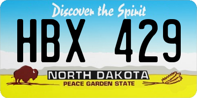 ND license plate HBX429