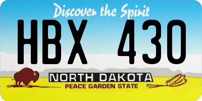 ND license plate HBX430