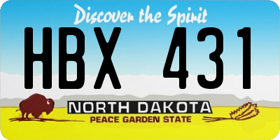 ND license plate HBX431