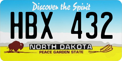 ND license plate HBX432