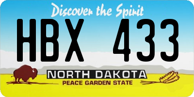 ND license plate HBX433