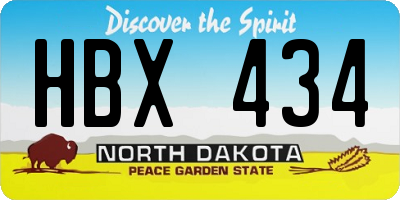 ND license plate HBX434