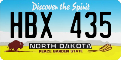 ND license plate HBX435