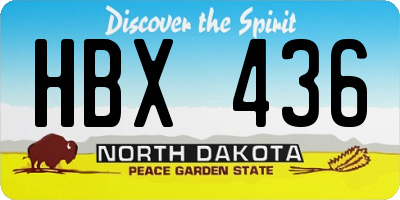 ND license plate HBX436