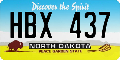 ND license plate HBX437