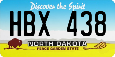 ND license plate HBX438