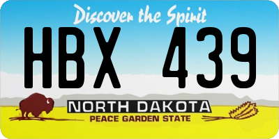 ND license plate HBX439