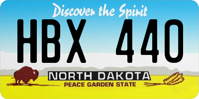 ND license plate HBX440