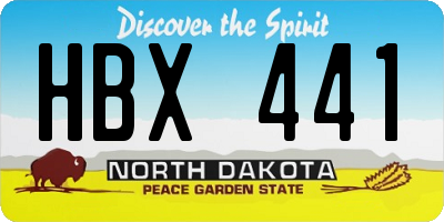 ND license plate HBX441