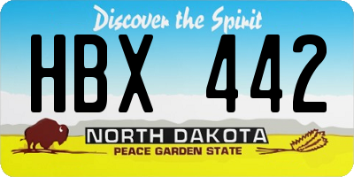 ND license plate HBX442