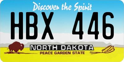 ND license plate HBX446