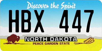 ND license plate HBX447