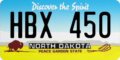 ND license plate HBX450