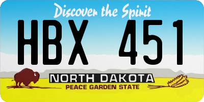 ND license plate HBX451