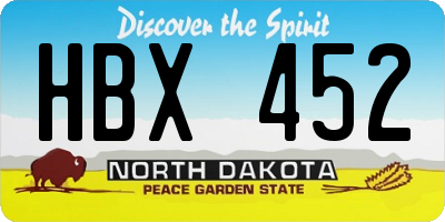 ND license plate HBX452