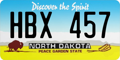 ND license plate HBX457