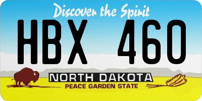 ND license plate HBX460