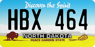 ND license plate HBX464