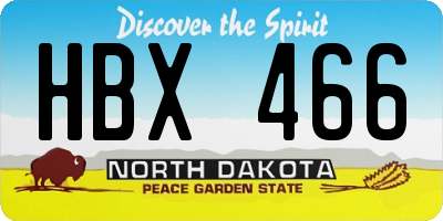 ND license plate HBX466