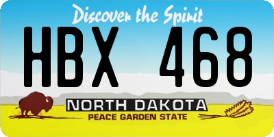 ND license plate HBX468