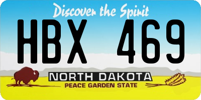 ND license plate HBX469