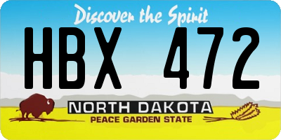 ND license plate HBX472