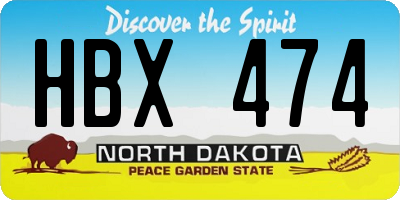 ND license plate HBX474