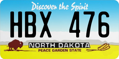 ND license plate HBX476