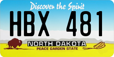 ND license plate HBX481