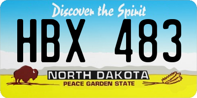 ND license plate HBX483