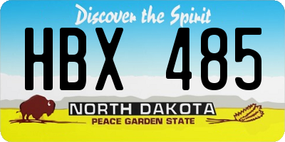 ND license plate HBX485