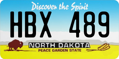 ND license plate HBX489