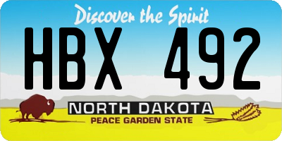 ND license plate HBX492