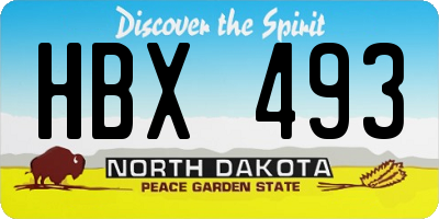 ND license plate HBX493