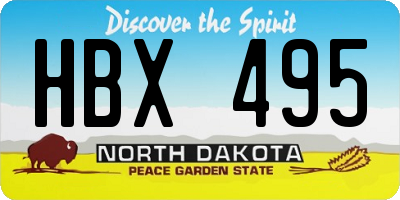 ND license plate HBX495