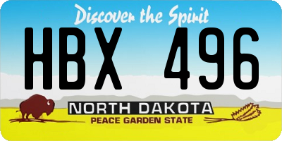 ND license plate HBX496