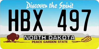 ND license plate HBX497